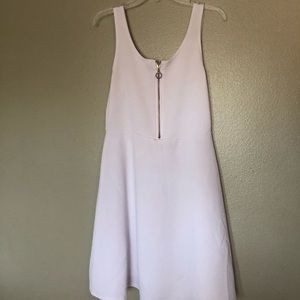 White dress with gold zipper